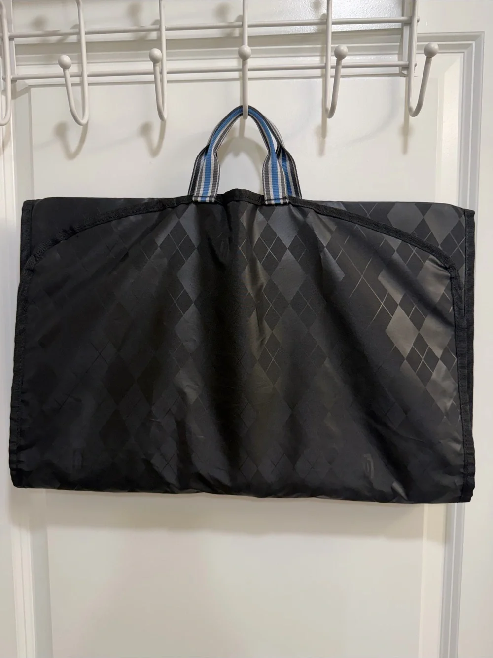 Hartmann Herringbone Hanging Garment Bag Travel Suit Carrier Black
